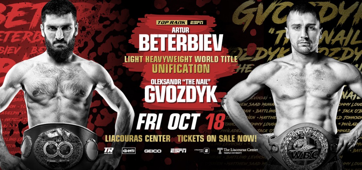 Light Heavyweight Mayhem: Unbeaten Champions Beterbiev and Gvozdyk Set to Unify Titles October 18 in Philadelphia